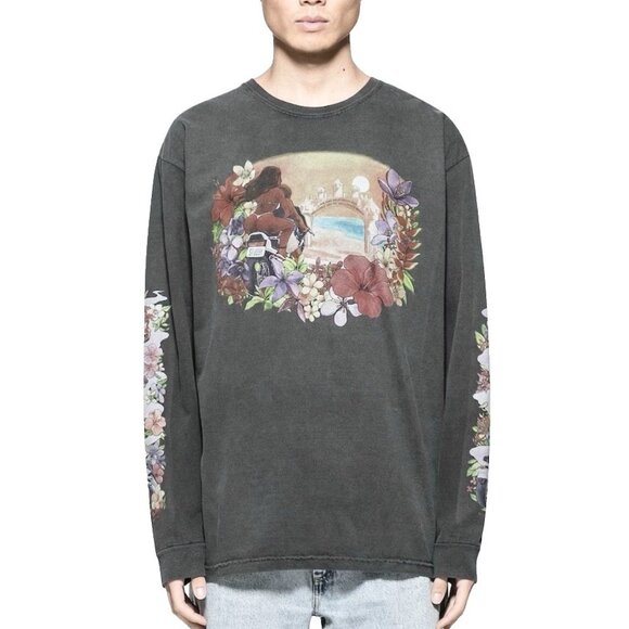 Stussy Hellshire Long Sleeve Tee Men’s XL Gray Dyed Factory Faded Streetwear - Picture 3 of 13